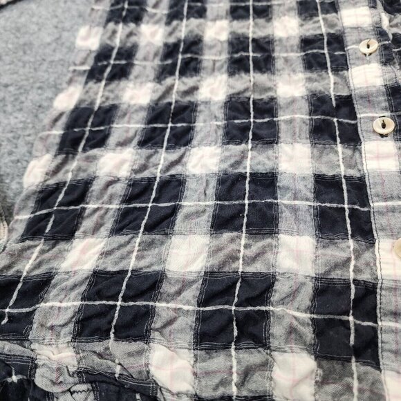 California Tailor Shirt No 2 Womens‎ XS Navy Plaid Long Sleeve Shirt Cotton $198 - Picture 12 of 12